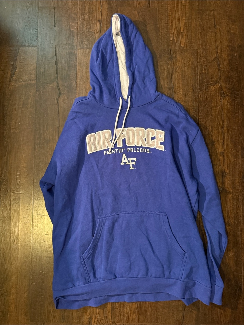 Air Force Royal Blue Pullover Hoodie with 'AF' Chest Graphic